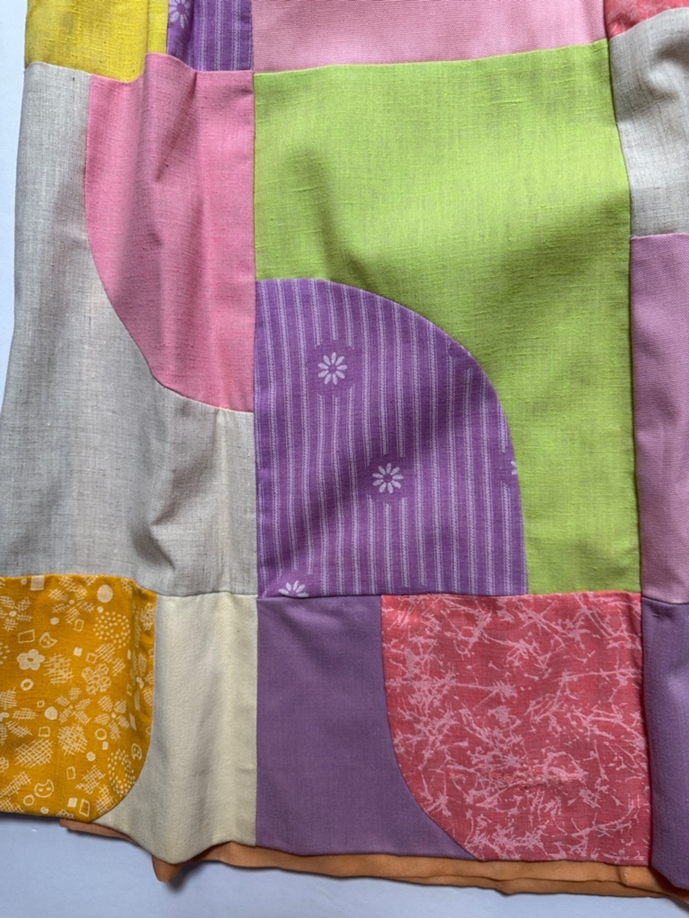 VINTAGE Saks Fifth Avenue Patchwork‎ Maxi Skirt Colorful Pastel Talon Zipper 12 - Picture 9 of 11